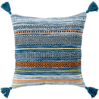 product image of Trenza Cotton Bright Blue Pillow Flatshot Image 591