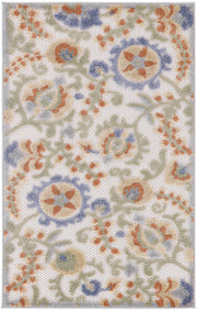 Aloha Indoor Outdoor Ivory Blue Floral Rug By Nourison Nsn 099446921369 1