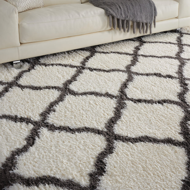 luxe shag ivory charcoal rug by nourison 99446459459 redo 5
