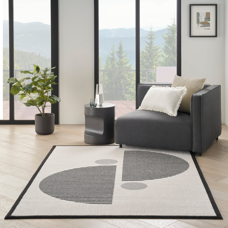 media image for modern passion ivory black rug by nourison 99446107114 redo 5 284