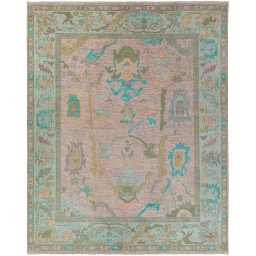 media image for Ushak Wool Aqua Rug Flatshot 2 Image 244