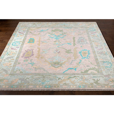 product image for Ushak Wool Aqua Rug Corner Image 11