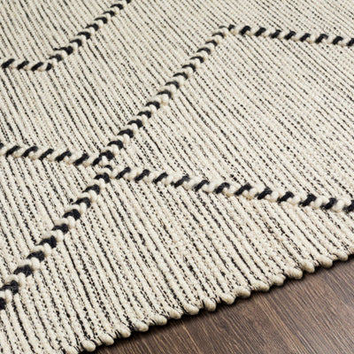 product image for Uttar Wool Black-white Rug Texture Image 10