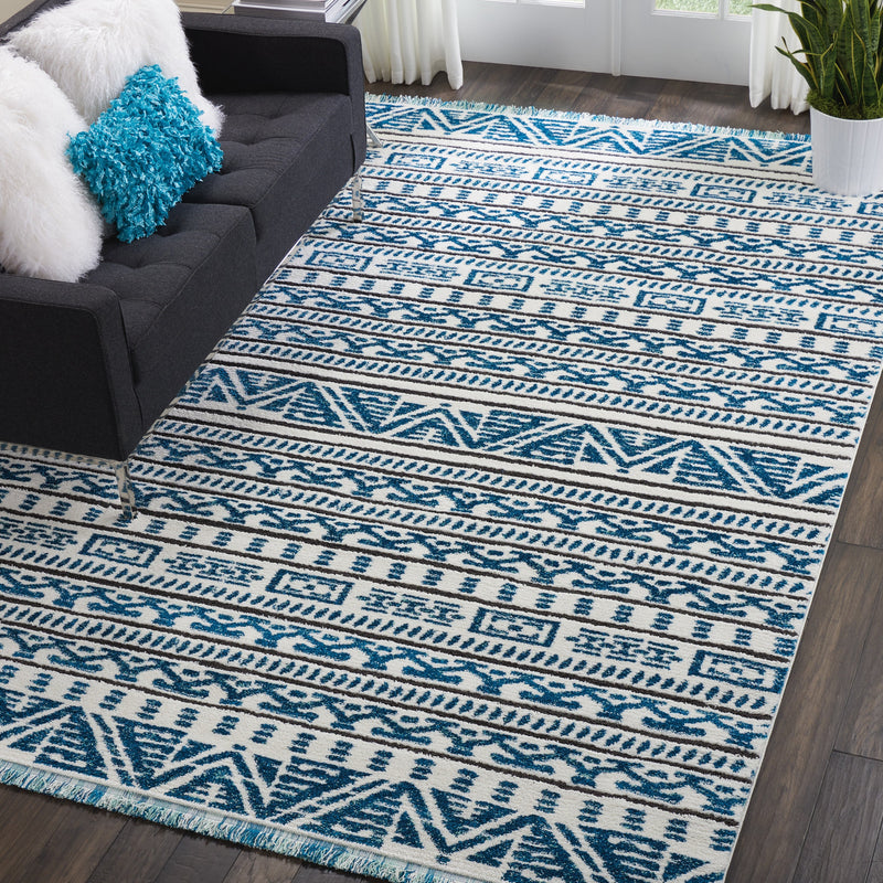 media image for kamala ivory blue rug by nourison nsn 099446407580 8 232