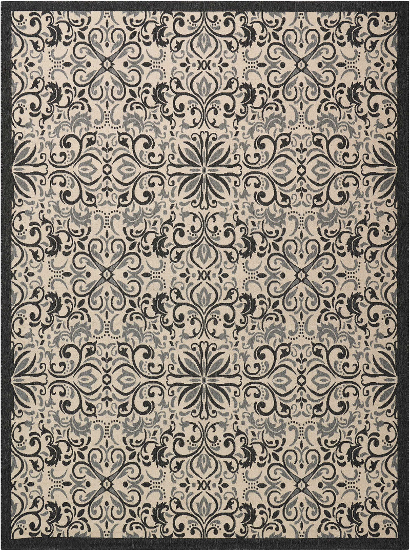 media image for caribbean ivory charcoal rug by nourison nsn 099446374943 1 252