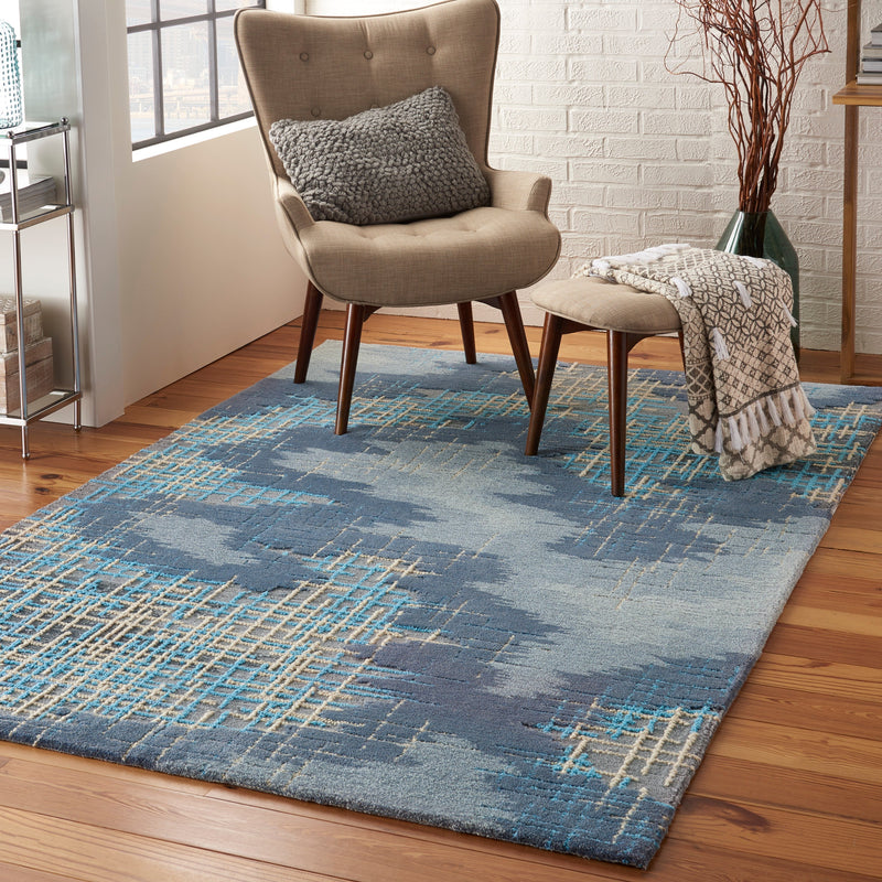 media image for symmetry handmade blue beige rug by nourison 99446496010 redo 5 265