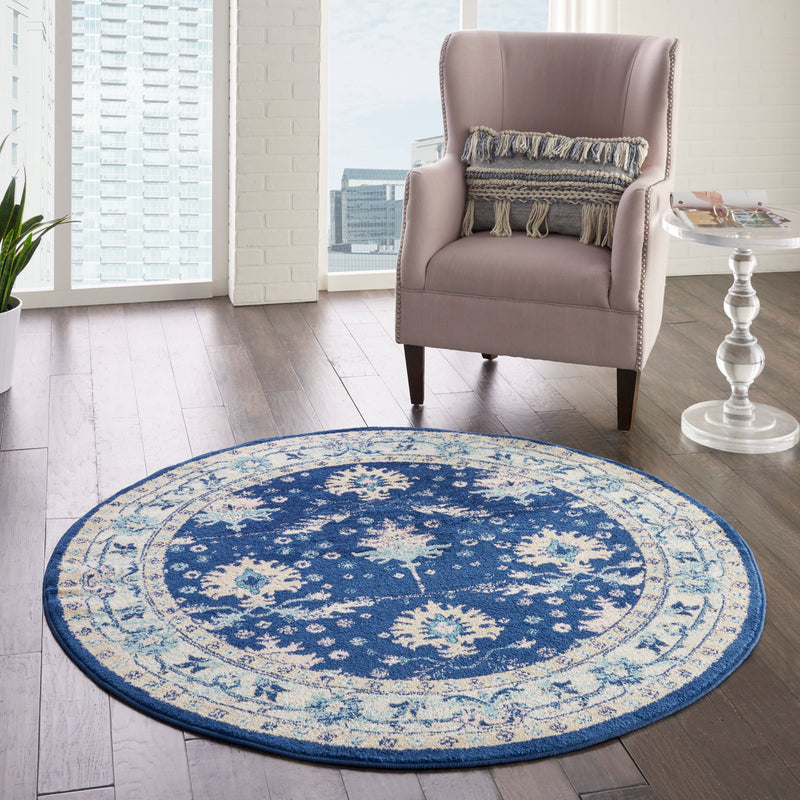 media image for tranquil navy ivory rug by nourison nsn 099446489456 10 233