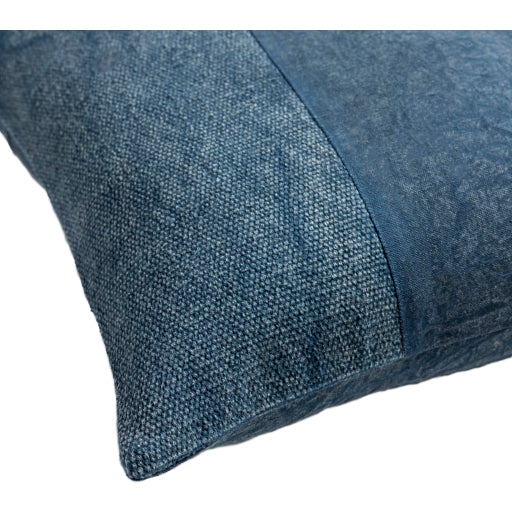 media image for Washed Stripe Cotton Navy Pillow Corner Image 4 29