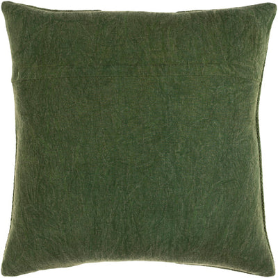 product image for Washed Stripe Cotton Dark Green Pillow Alternate Image 10 12