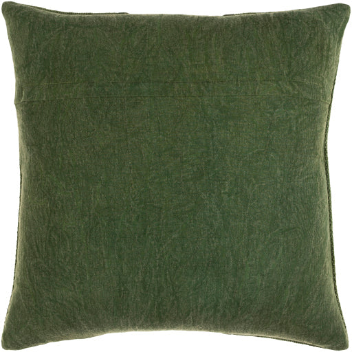 Washed Stripe Cotton Dark Green Pillow Alternate Image 10