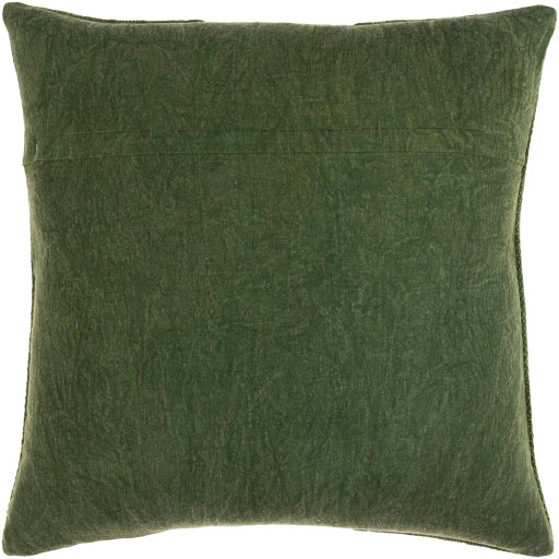 media image for Washed Stripe Cotton Dark Green Pillow Alternate Image 10 286