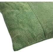 Washed Stripe Cotton Dark Green Pillow Corner Image 4