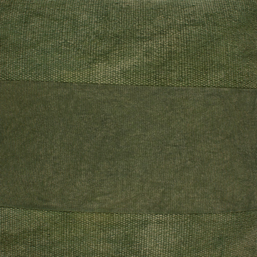 Washed Stripe Cotton Dark Green Pillow Texture 3 Image