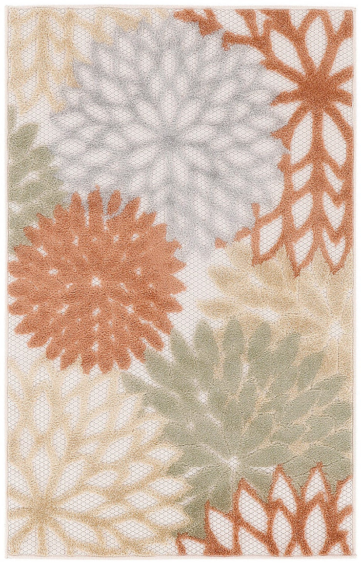 Aloha Indoor Outdoor Ivory Multicolor Floral Rug By Nourison Nsn 099446921161 1