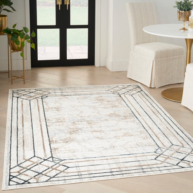 Nourison Home Glitz Ivory Taupe Mid Century Modern Rug By Nourison Nsn 099446134189 11