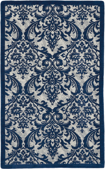 product image for damask ivory navy rug by nourison 99446341471 redo 1 51