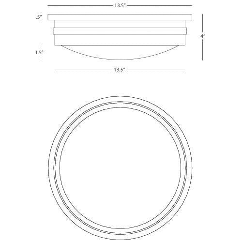 media image for Roderick Collection 13.5" Dia. Flush Mount design by Robert Abbey 271