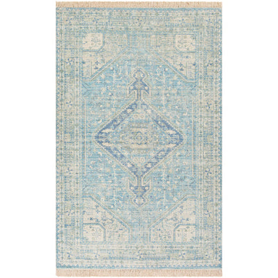 product image for Zainab Cotton Sky Blue Rug Flatshot Image 7