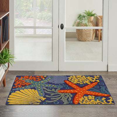 product image for Aloha Indoor Outdoor Navy Multicolor Rug By Nourison Nsn 099446920775 9 40