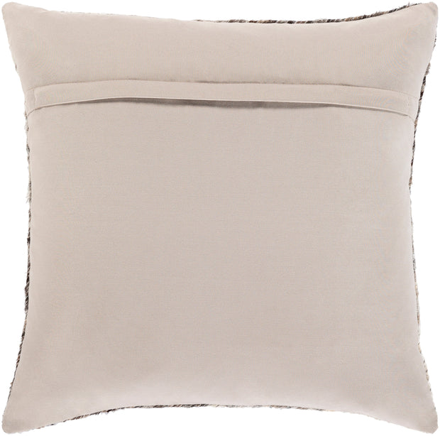 Zander ZND-004 Leather Pillow in Ivory & Taupe by Surya