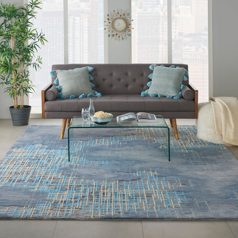 media image for symmetry handmade blue beige rug by nourison 99446496010 redo 3 266